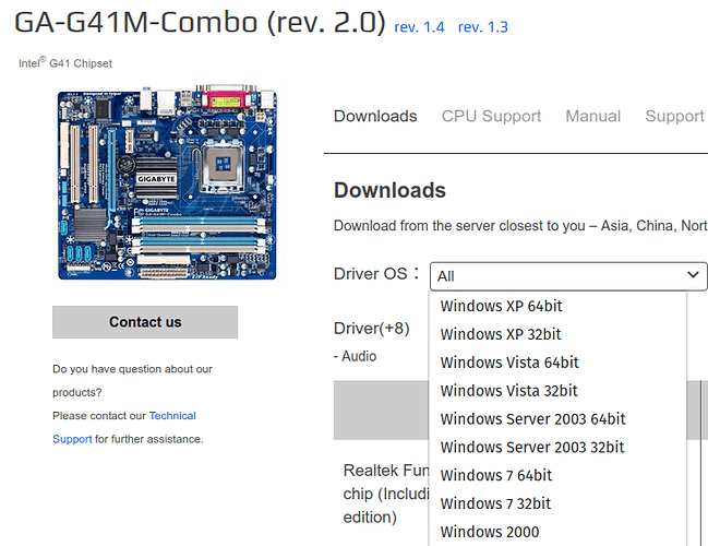 GIGABYTE GA-G41M-COMBO drivers